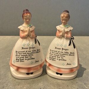 Enesco vintage dinner prayer napkin holders